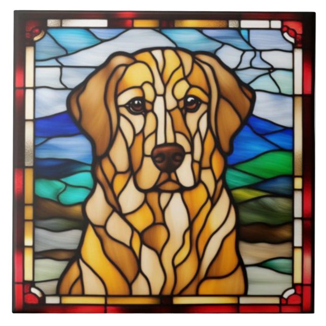 Süße Golden Retriever Dekorative Fliese (Vorderseite)