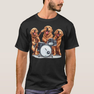 Süße Golden Retriever Hunde spielen Gitarre Schlag T-Shirt