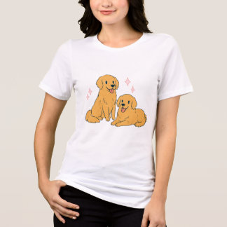 Süße Golden Retriever Welpen Schwestern Süßer Hund Tri-Blend Shirt