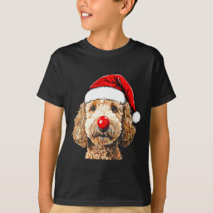 Süße Goldendoodle-Hunde Weihnachten Santa Golden D T-Shirt