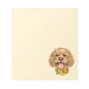Süße Goldendoodle-Hundesonnenbrille Orangen Notizblock