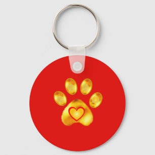 Süße goldene Pfote Schlüsselanhänger