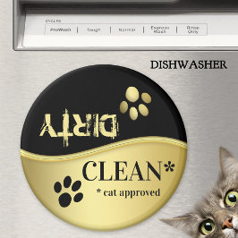 Süße goldene schwarze Katzenpfoten saubere schmutz Magnet