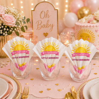 Süße goldene sonnige Babygirl-Showerparty Serviette