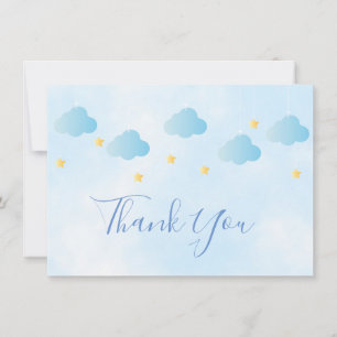 Süße goldene Sterne Blaue Wolken Schrift Danke