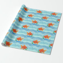 Süße Goldfischglas-Geschenkpapier