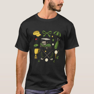 Süße Golfwagen-Schläger-Trophäe-Ball-Schirm Retro  T-Shirt