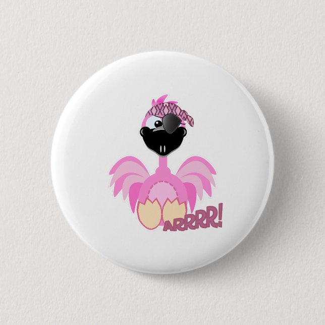 Süße Goofkins-Pirat-Flamingo Button (Vorderseite)
