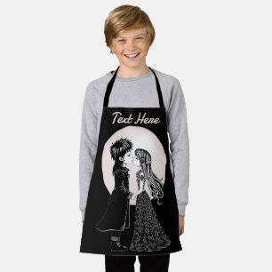 Süße Gothic Emo Kinder küssen sich am Valentinstag Schürze