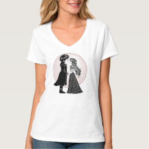 Süße Gothic Emo Kinder küssen sich am Valentinstag T-Shirt