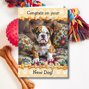 Süße Gratulation zu deinem neuen Bulldoggen-Welpen Karte