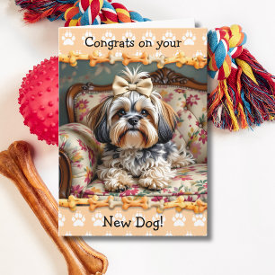 Süße Gratulation zu Ihrem neuen Lhaso-Apso-Hund  Karte