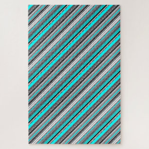 Süße graue aqua-aztekische Muster Puzzle