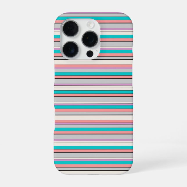 Süße graue aqua Streifen iPhone Hülle (Rückseite)