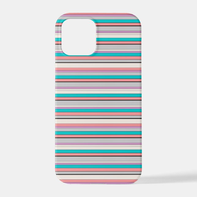 Süße graue aqua Streifen iPhone Hülle (Rückseite)