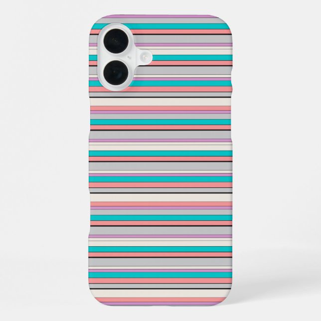 Süße graue aqua Streifen iPhone Hülle (Rückseite)