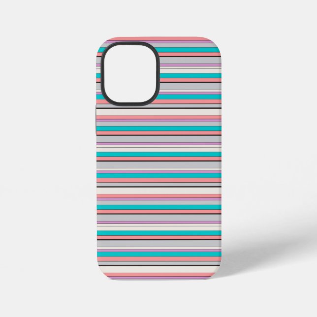 Süße graue aqua Streifen iPhone Hülle (Rückseite)