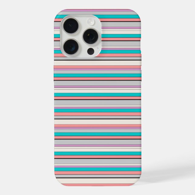 Süße graue aqua Streifen iPhone Hülle (Rückseite)