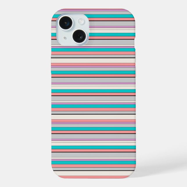 Süße graue aqua Streifen iPhone Hülle (Rückseite)