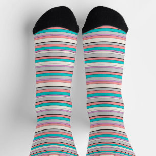 Süße graue aqua Streifen Socken
