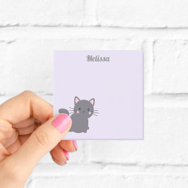 Süße graue Katze lila Haftnotizen Post-it Klebezettel