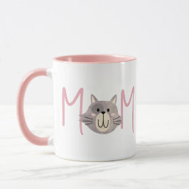 Süße Graue Katze Mutter Blush Pink Muttertag  Tasse