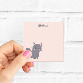 Süße graue Katze Rosa Haftnotizen Post-it Klebezettel