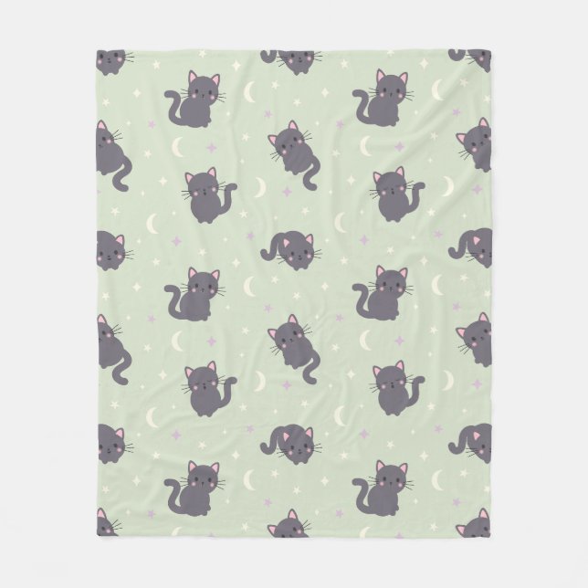 Süße graue Katze Sage Fleece-Decke Fleecedecke (Vorderseite)