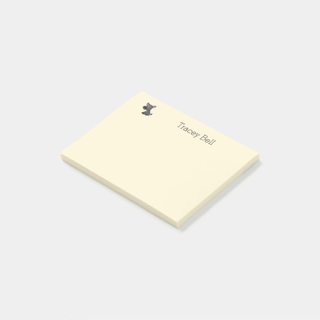 Süße graue kleine Eselcreme Post-it Klebezettel (angewinkelt)