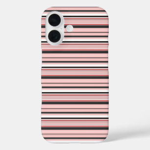 Süße graue rosa Streifen iPhone 16 Hülle