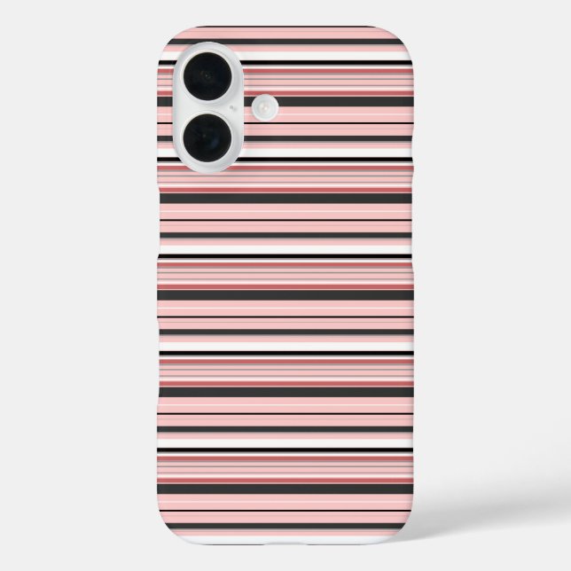 Süße graue rosa Streifen Case-Mate iPhone Hülle (Rückseite)