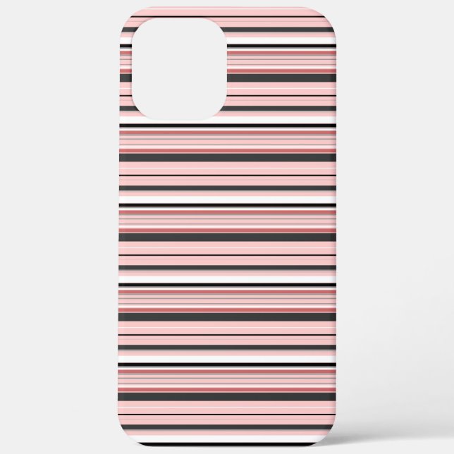Süße graue rosa Streifen Case-Mate iPhone Hülle (Rückseite)