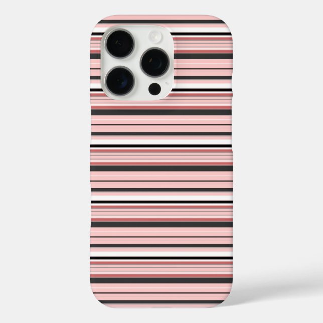 Süße graue rosa Streifen Case-Mate iPhone Hülle (Rückseite)