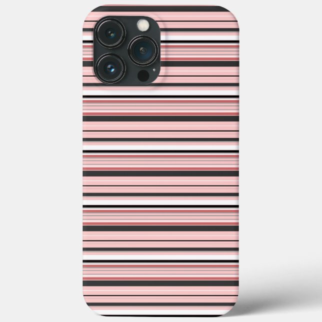 Süße graue rosa Streifen Case-Mate iPhone Hülle (Rückseite)