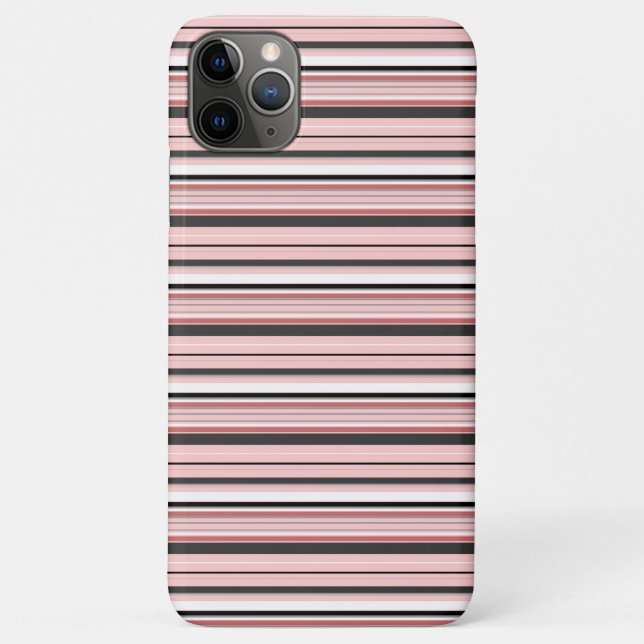 Süße graue rosa Streifen Case-Mate iPhone Hülle (Rückseite)