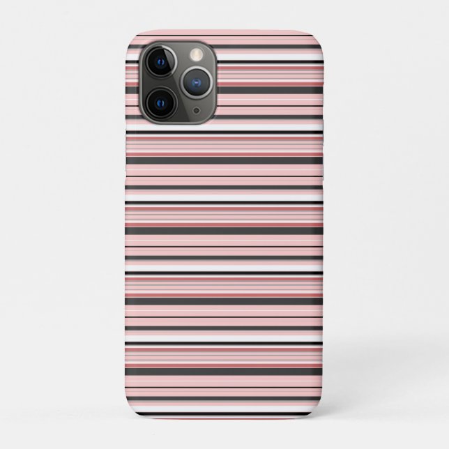 Süße graue rosa Streifen Case-Mate iPhone Hülle (Rückseite)