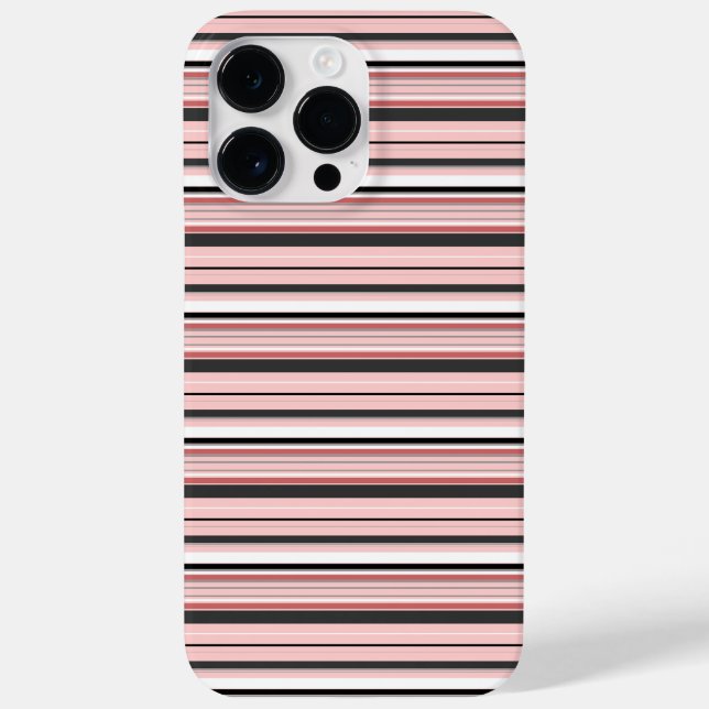 Süße graue rosa Streifen Case-Mate iPhone Hülle (Rückseite)