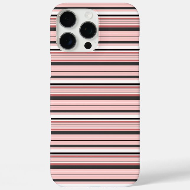 Süße graue rosa Streifen Case-Mate iPhone Hülle (Rückseite)