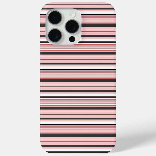 Süße graue rosa Streifen Case-Mate iPhone Hülle (Rückseite)