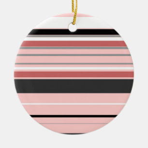 Süße graue rosa Streifen Keramik Ornament