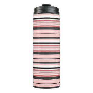 Süße graue rosa Streifen Thermosbecher