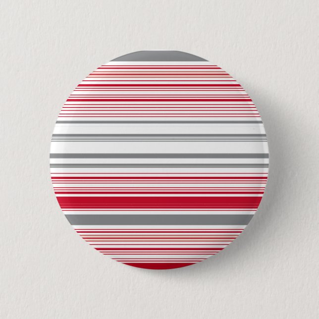Süße graue rote Streifen Button (Vorderseite)