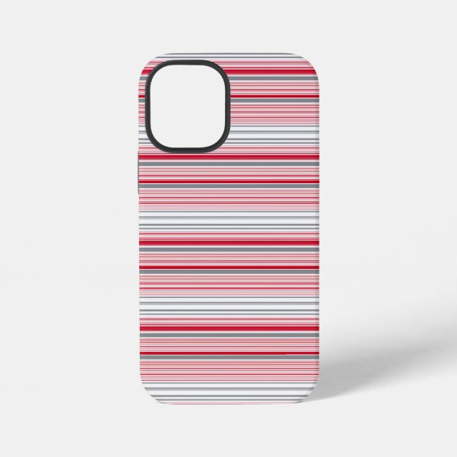 Süße graue rote Streifen iPhone Hülle (Rückseite)
