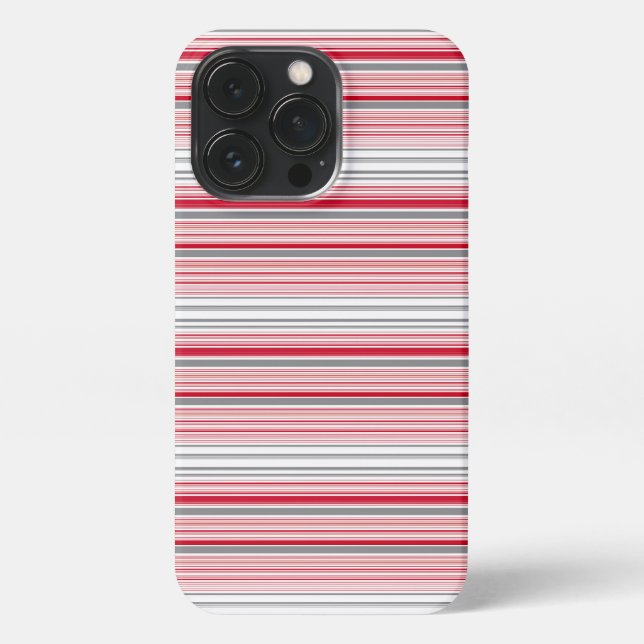 Süße graue rote Streifen iPhone Hülle (Rückseite)