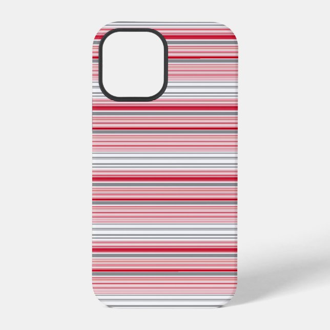 Süße graue rote Streifen iPhone Hülle (Rückseite)