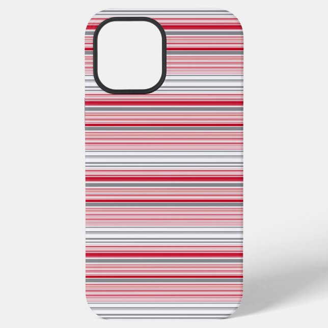 Süße graue rote Streifen iPhone Hülle (Rückseite)