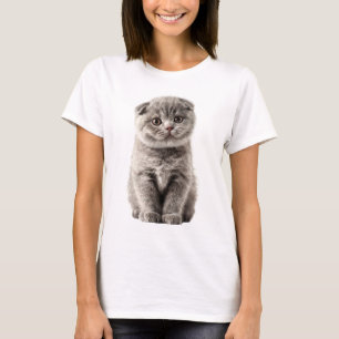 Süße graue schottische Fold-Katzen-Porträt Frauen T-Shirt