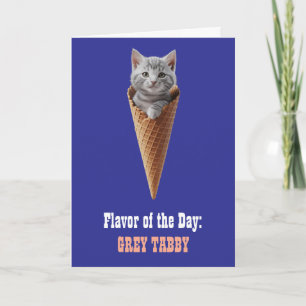 Süße Graue Tabby-Kegel-Grußkarte Karte