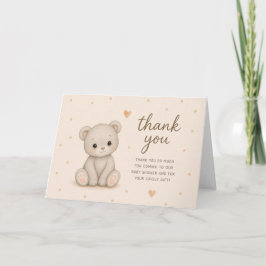 Süße graue Teddybär-Baby-Shower-Dankeschön-Karte Karte