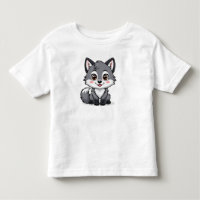 Süße graue Wolf-Cartoonfigur